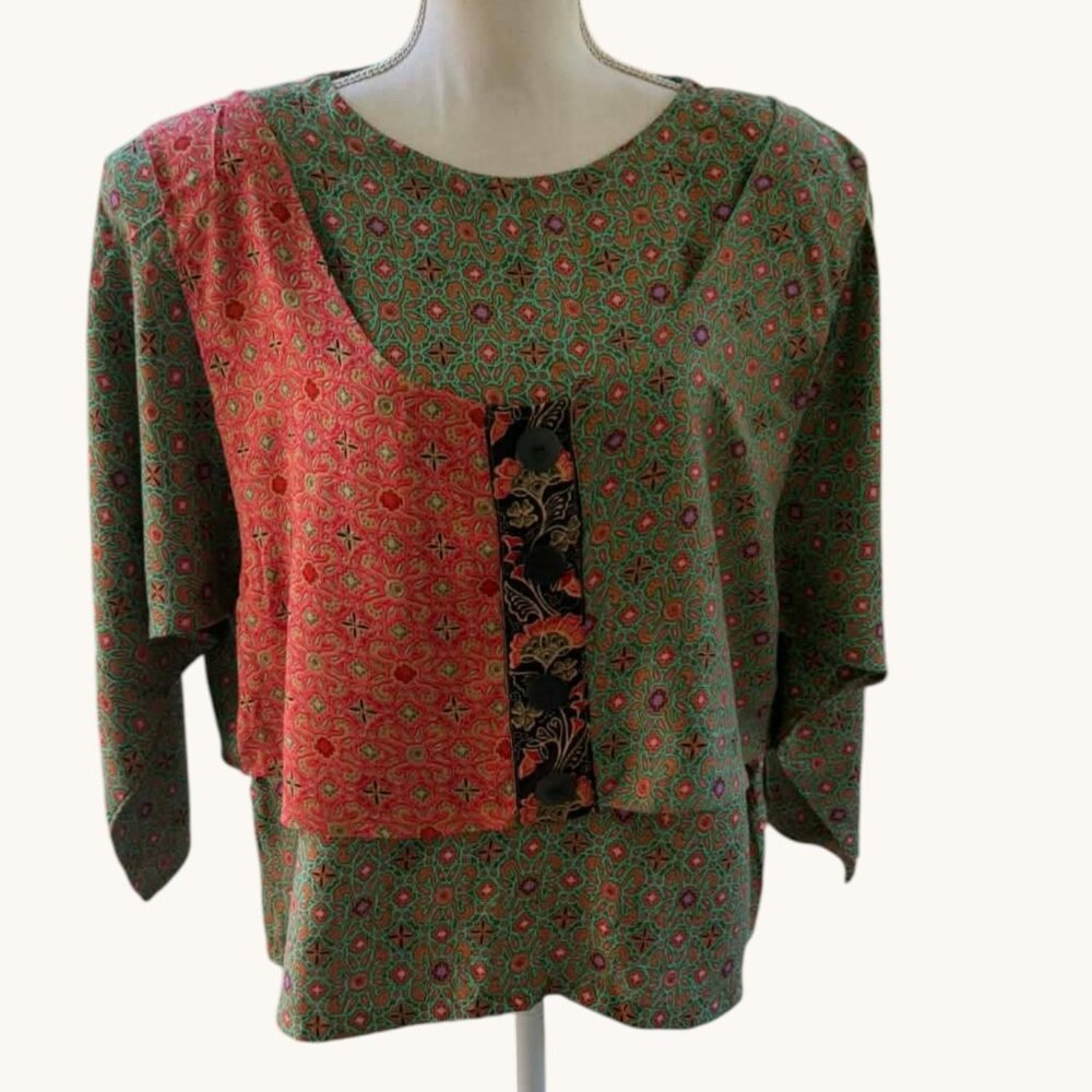 We Be Bop Multi Colored Vibrant Boho Blouse